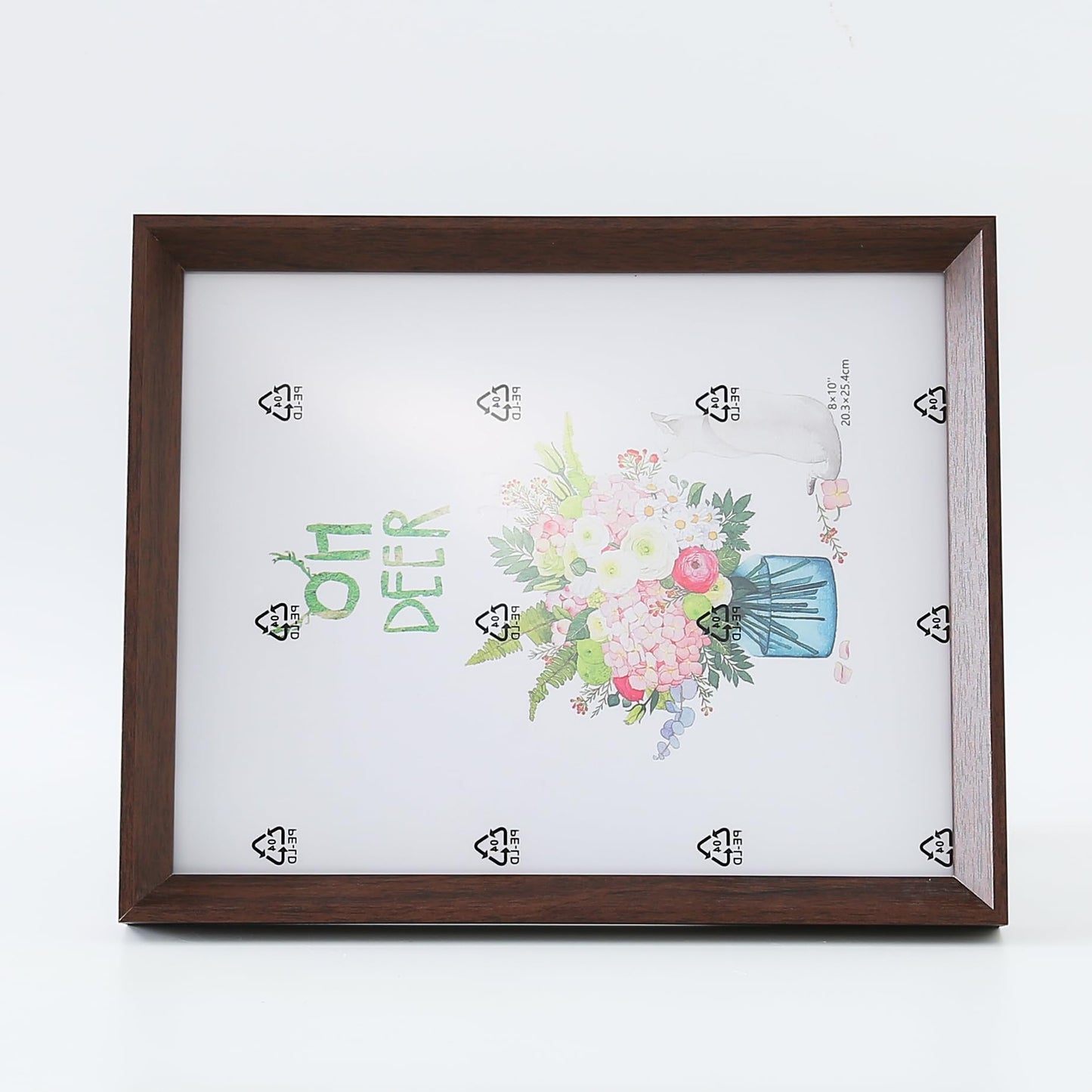 Photo Frame for Home Décor - Horizontal & Vertical Use | Crystal Clear Glass | 21.8x26.9CM | Brown