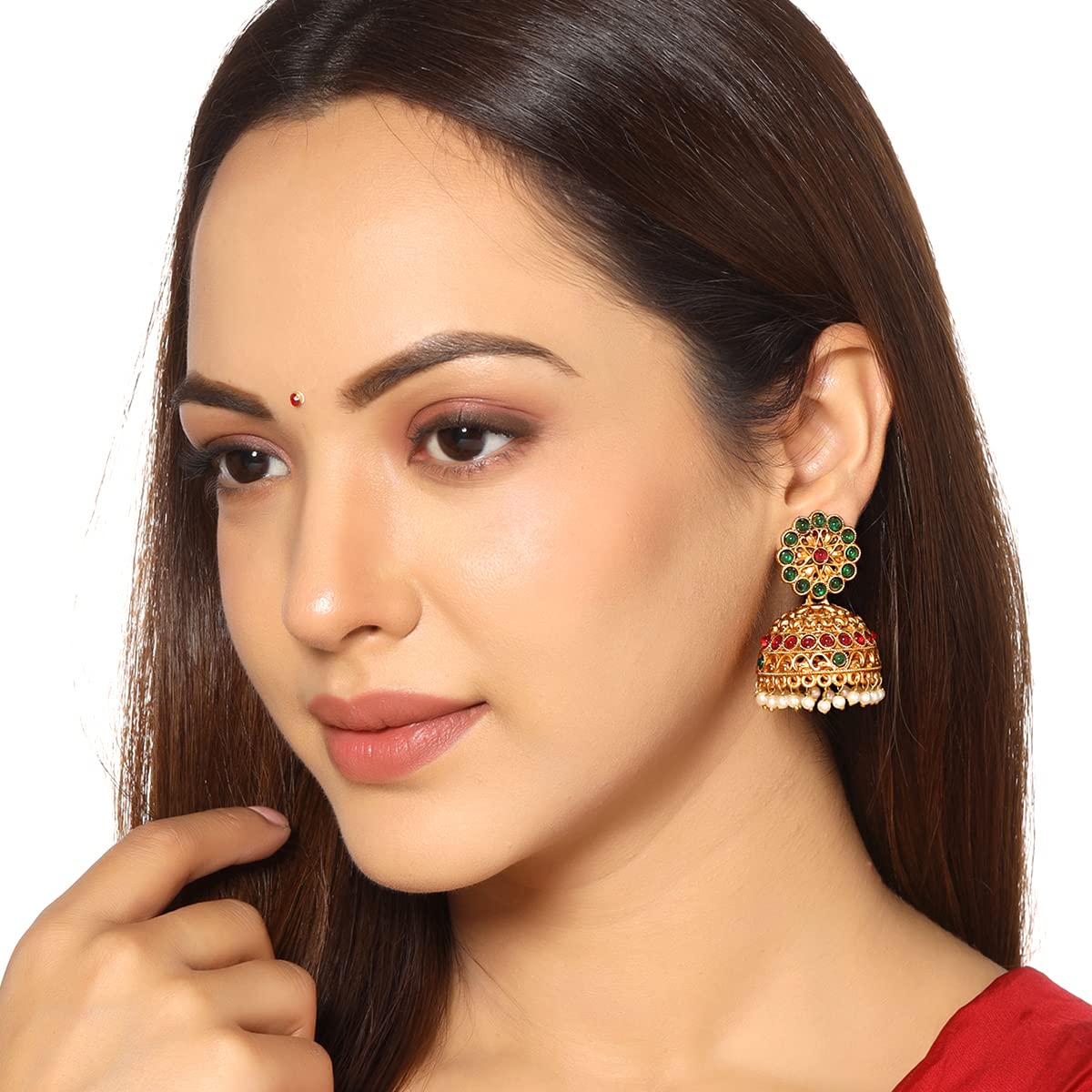 Gold Toned Jhumka Earrings - Formal events