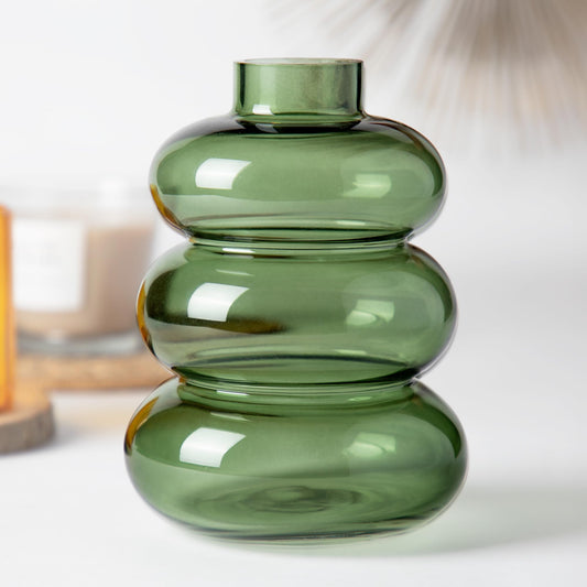 Elegant Bubble Flower Vase - Reusable Glass, Ideal for Indoor & Outdoor Use | 16cm x 12cm | White