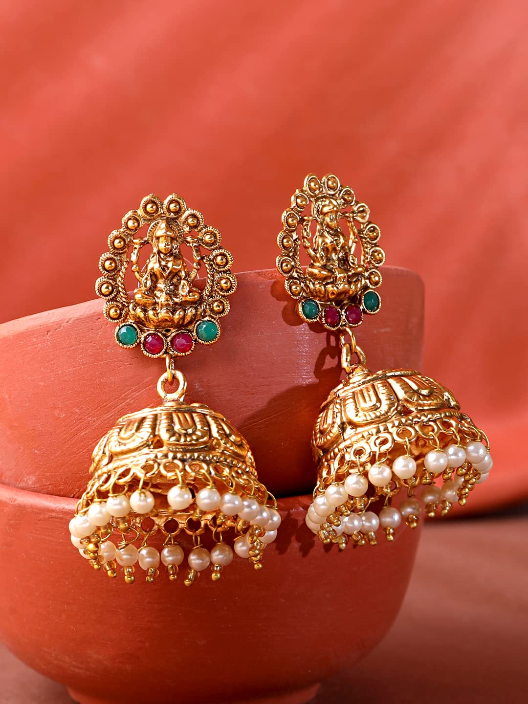 Yellow Chimes Traditional Jhumka Earrings - Casual Outings