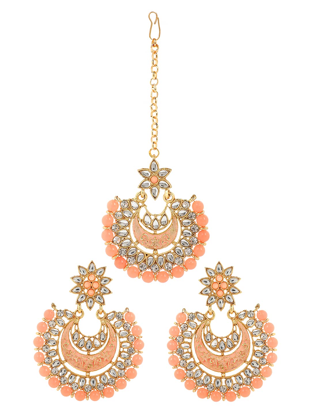 Yellow Chimes Studded Kundan Earrings - Unique Fashion Accessory