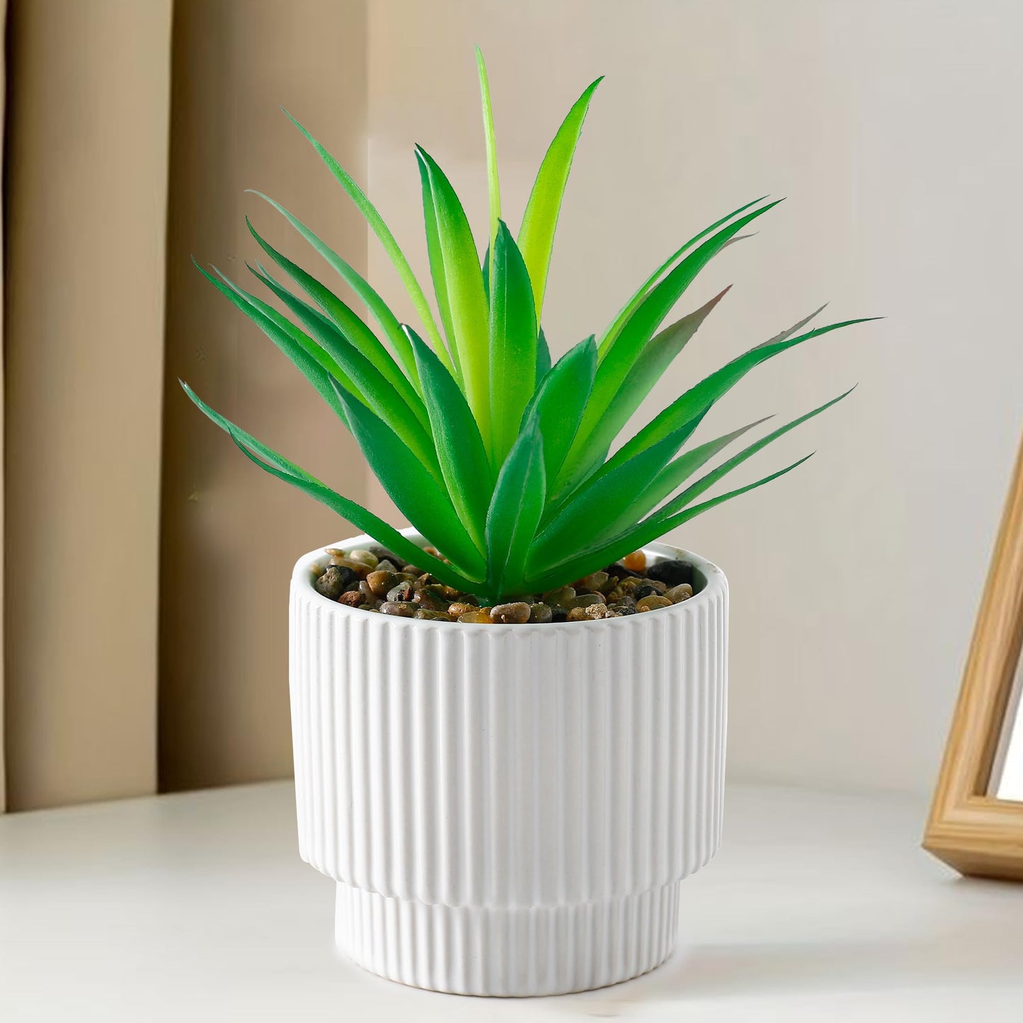 UMAI Artificial Plants for Home Decor with Pot | Aesthetic Room Decor Items for Living Room, Bedroom, Hall | Fake Plants for Office, Reception Area | Green Pineapple Leaf for Home Decor Items