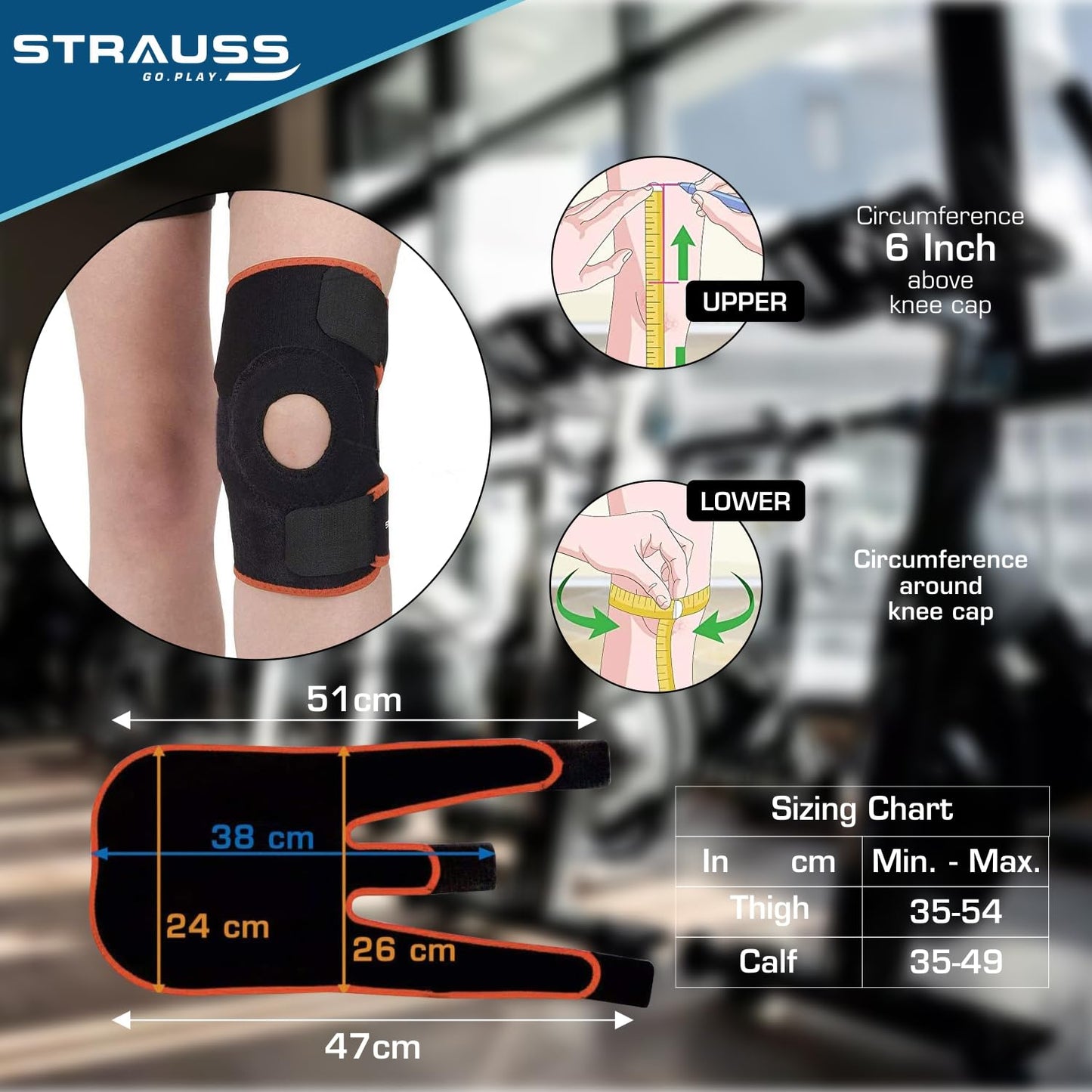 Strauss adjustable knee brace - Supports Basketball practice