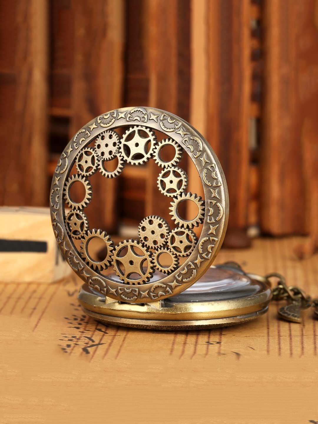 Yellow Chimes Oxidised Gold Pocket Watch - Fashion accessory for men