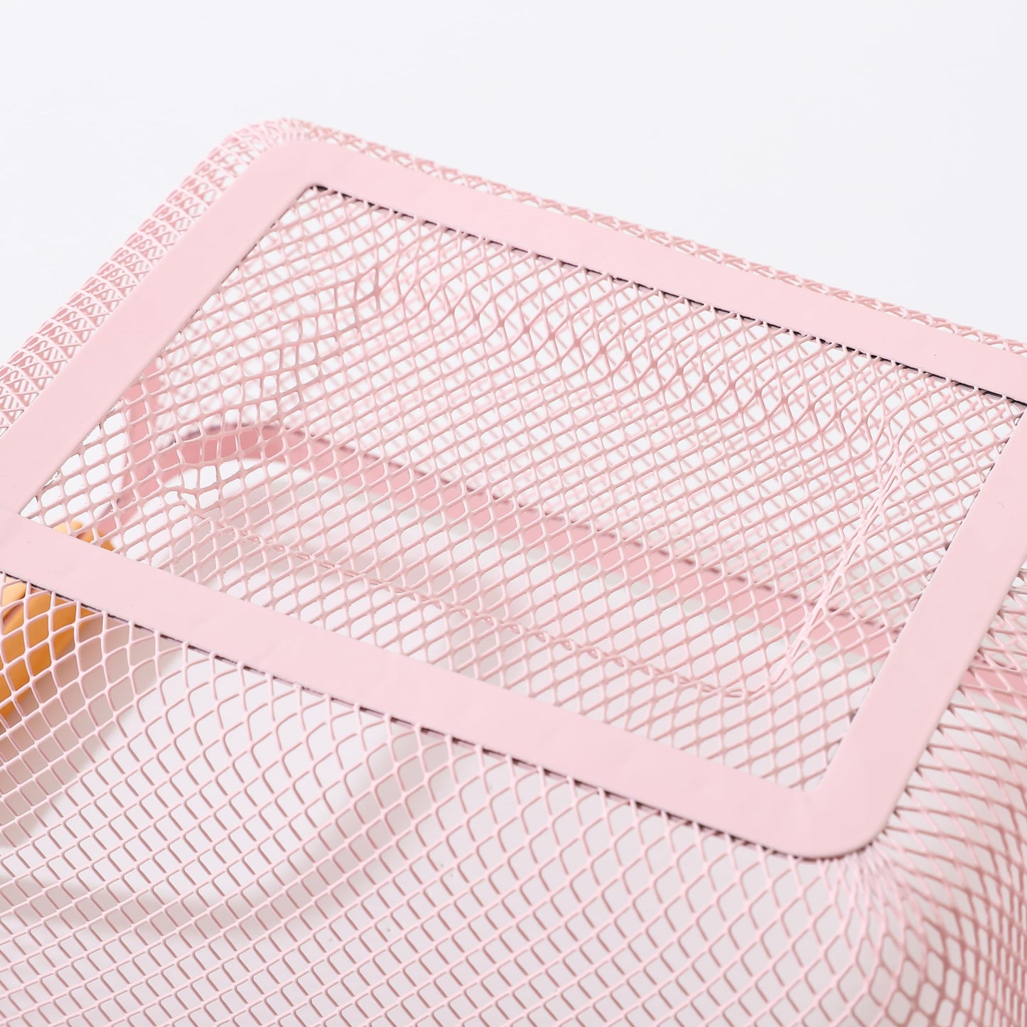 UMAI Metal Mesh Basket for Storage with wooden handle | 280 gm | Fruit basket and vegetable basket for kitchen | Kitchen Organizer | Baskets for organizing home & kitchen | Multipurpose | Pink