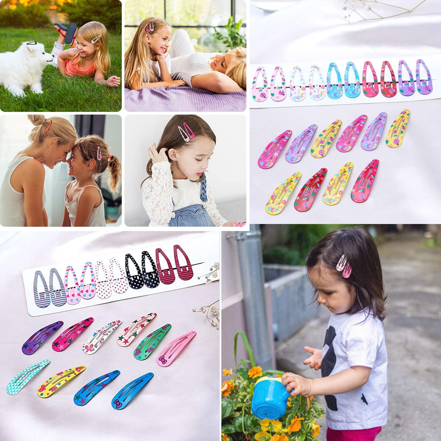 Yellow Chimes multicolor hair clips - cute accessories for girls