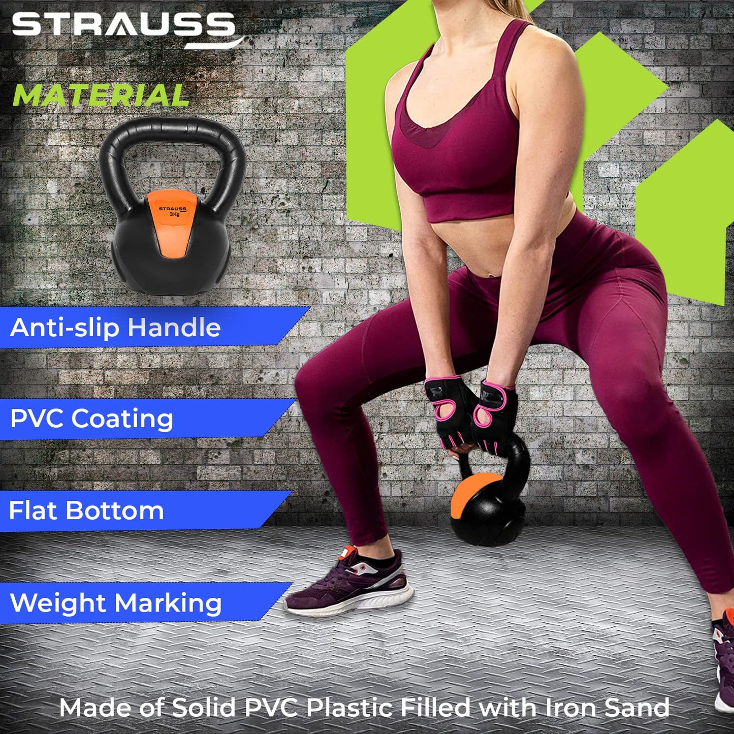 Strauss PVC Kettlebell - Versatile for CrossFit exercises