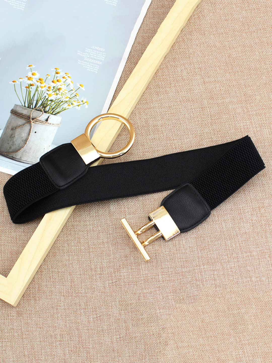 Yellow Chimes Black Brass Kamarband - Comfortable fit for women