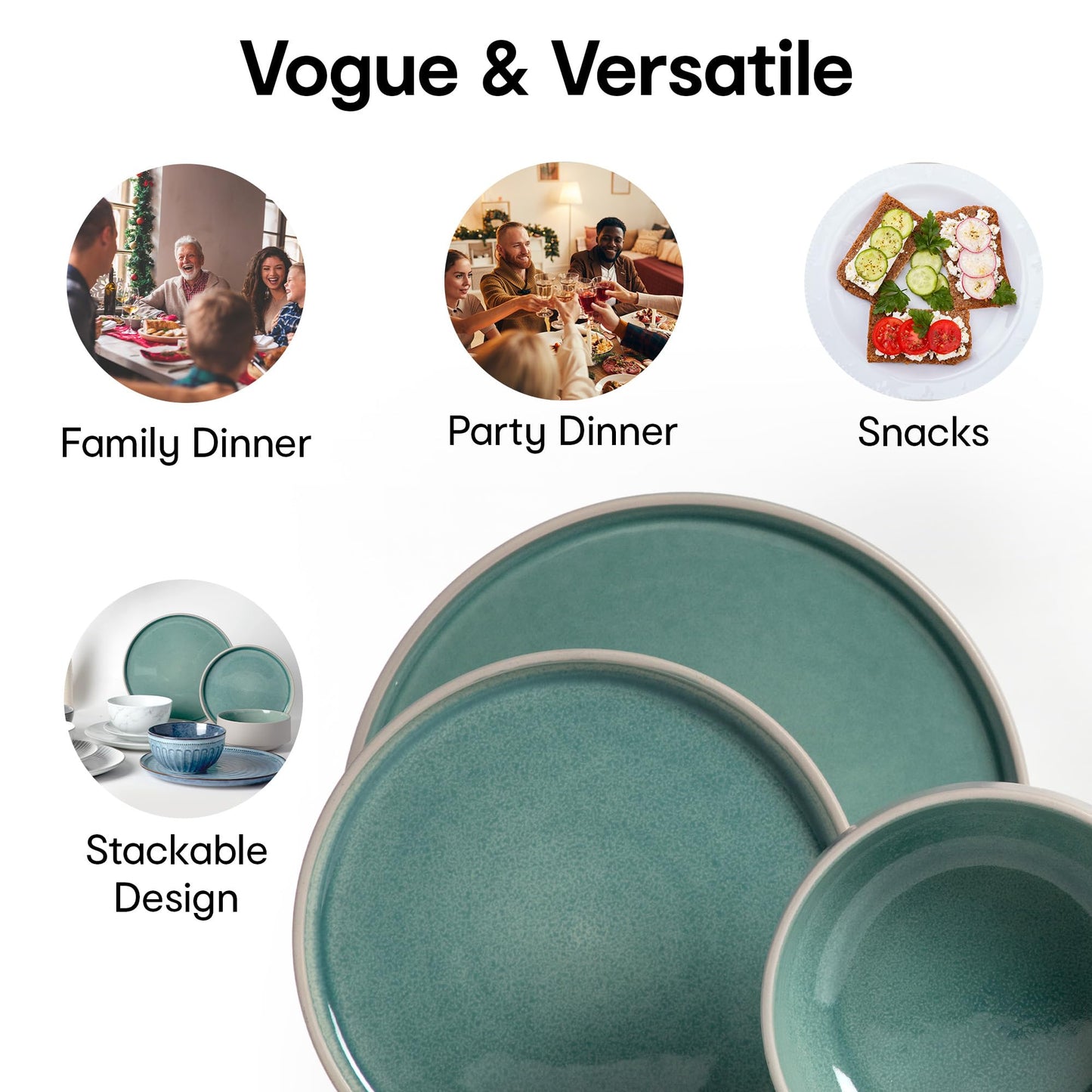 Anko Stoneware Dinner Plates - Set Of 2 Sage Green - Restaurants