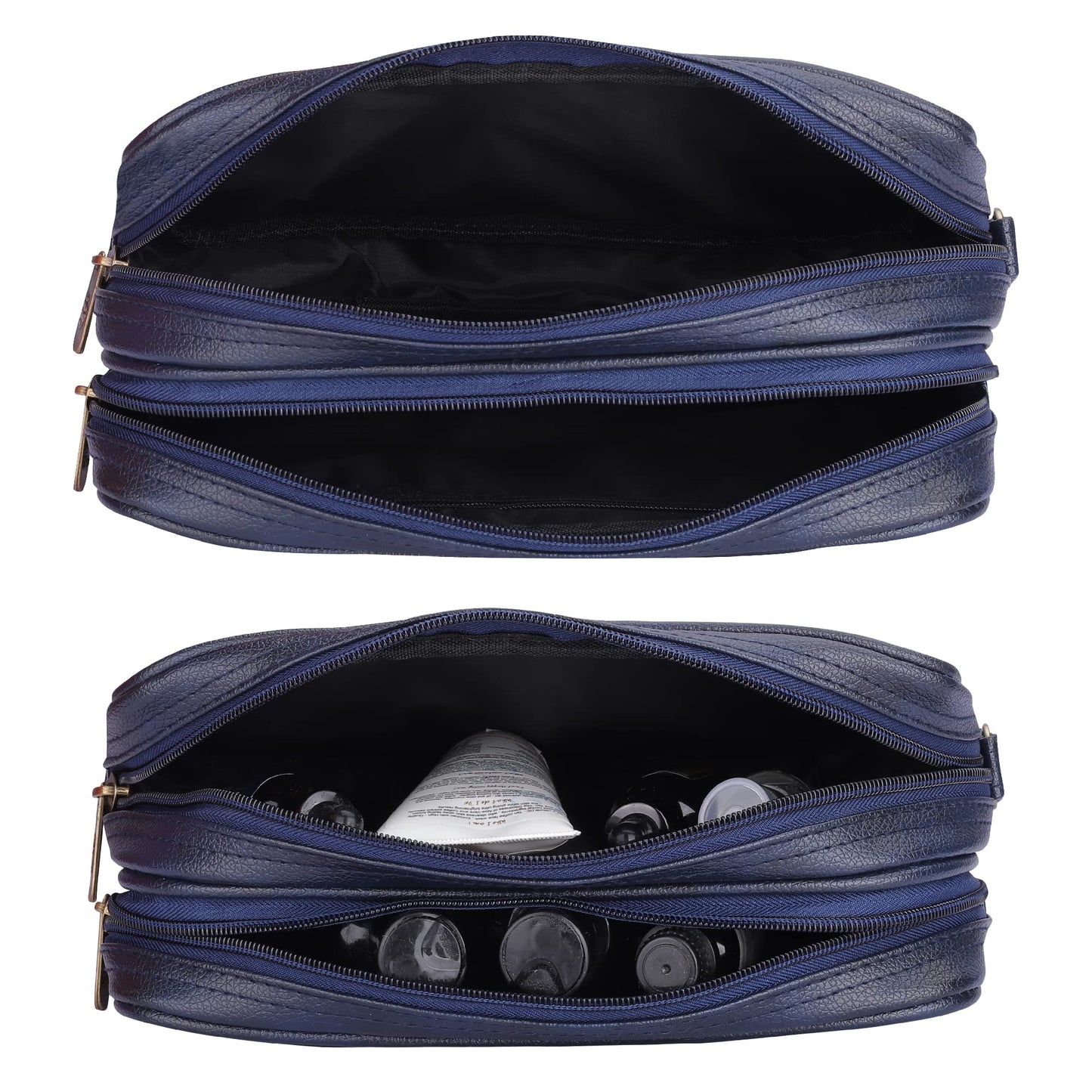 Travel Pouch: Multipurpose Cash & Coin Purse | Compact Design | 3 Compartments | Blue Color