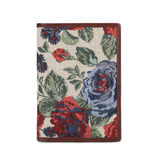 Passport Wallet - Lightweight, Compact & Spacious | Card Holder Included | Faux Leather | Red Floral