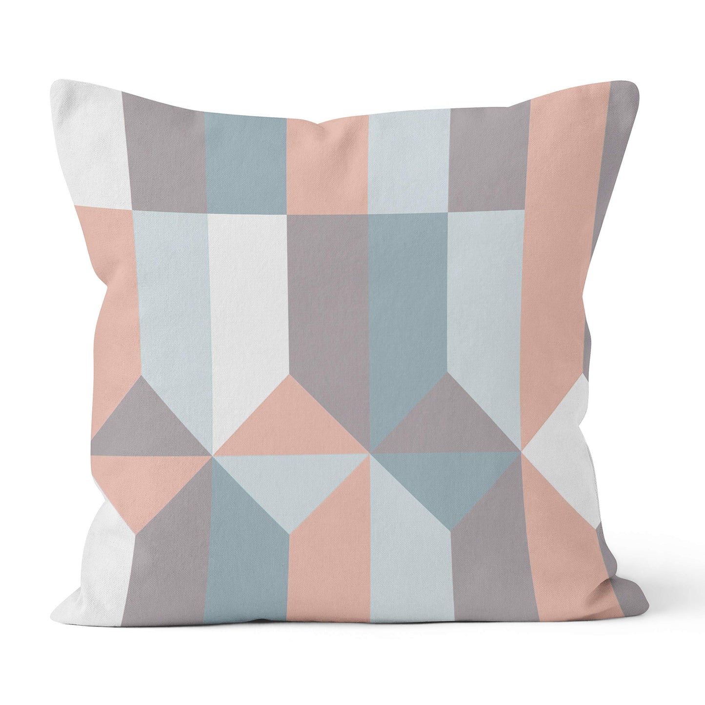 Encasa Homes Cushion Covers - Printed Cotton Twill Fabric - 40x40 cm - 16"x16" - Blocks - Pack of 2