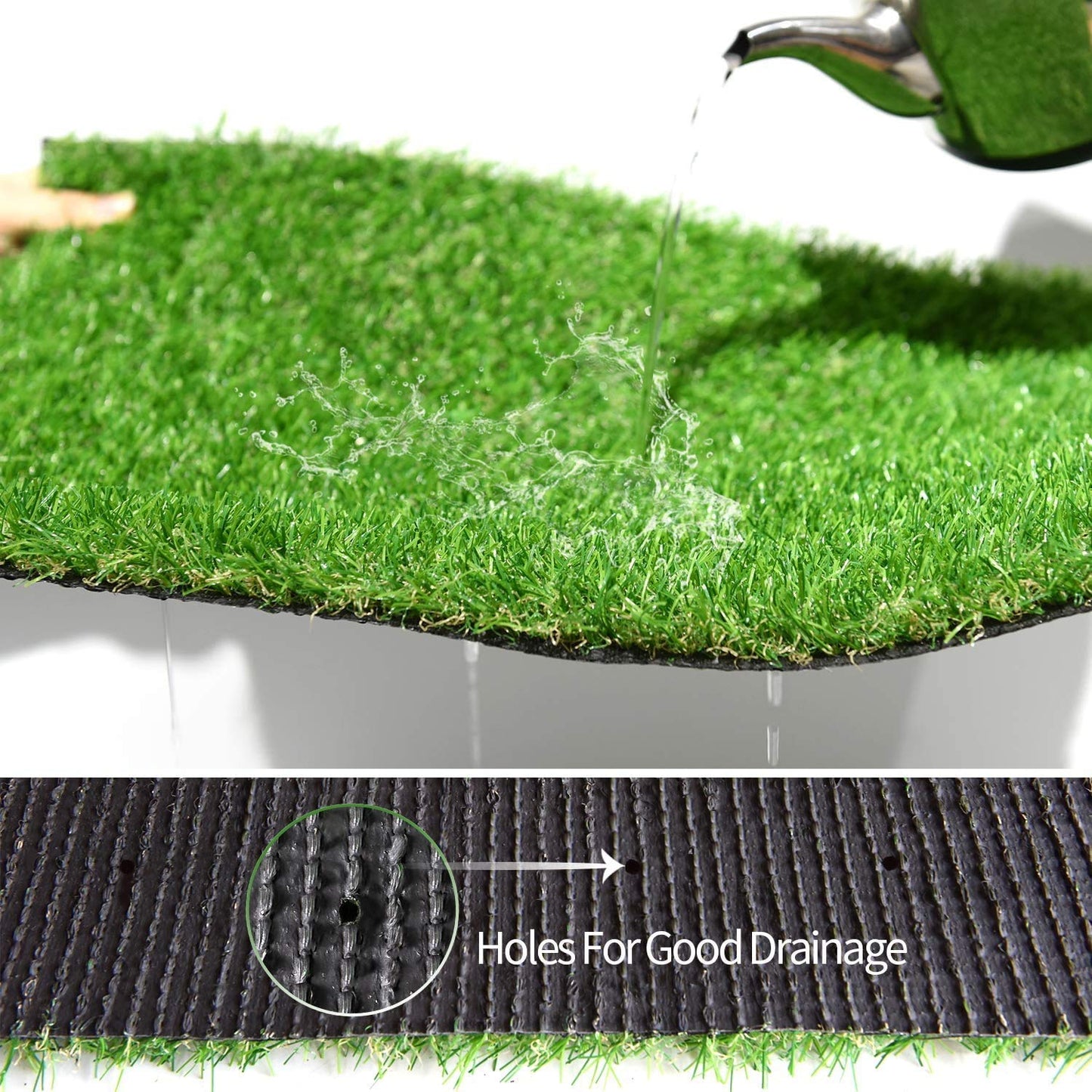 Heart Home Artificial Grass Mat for Balcony Or Doormat, Artificial Grass. Size 18" X 36" (Green)- Cthh3688 PVC 1 Unit