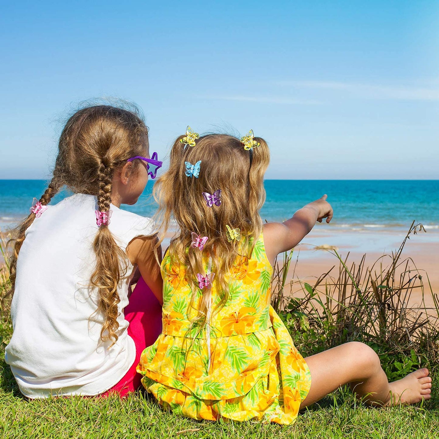 Yellow Chimes mini claw clips - festival hairstyle