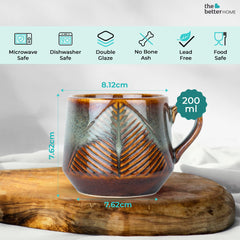 The Better Home Ceramic Tea Coffee Cup with Handles (320 ml x 8) | Microwave Safe | Scratch Resistant | Stain Proof | Glossy Finish | Gifting Set | (Pack of 8- Multicolour)