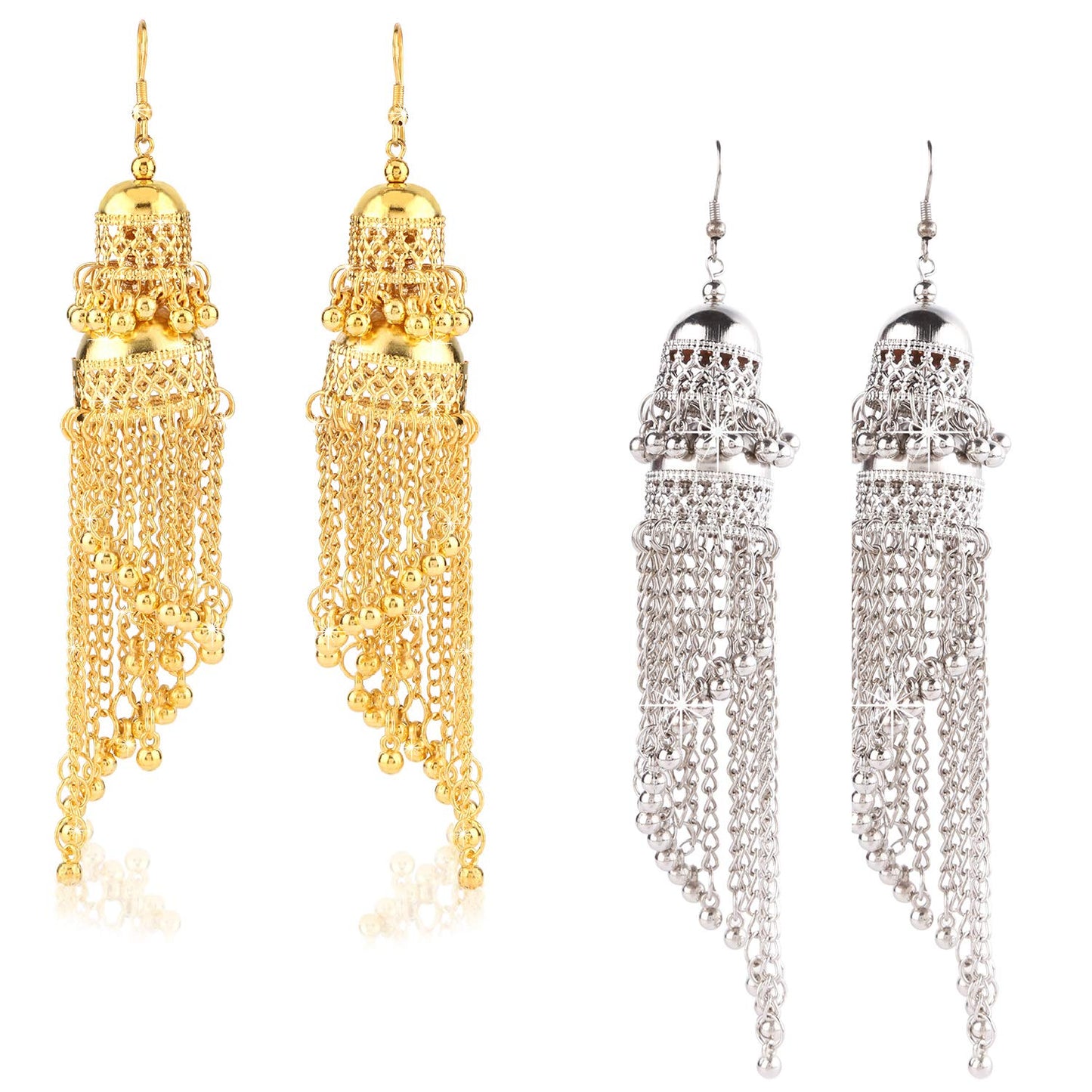 Yellow Chimes Jhumka Earrings - Traditional Wedding Accessory