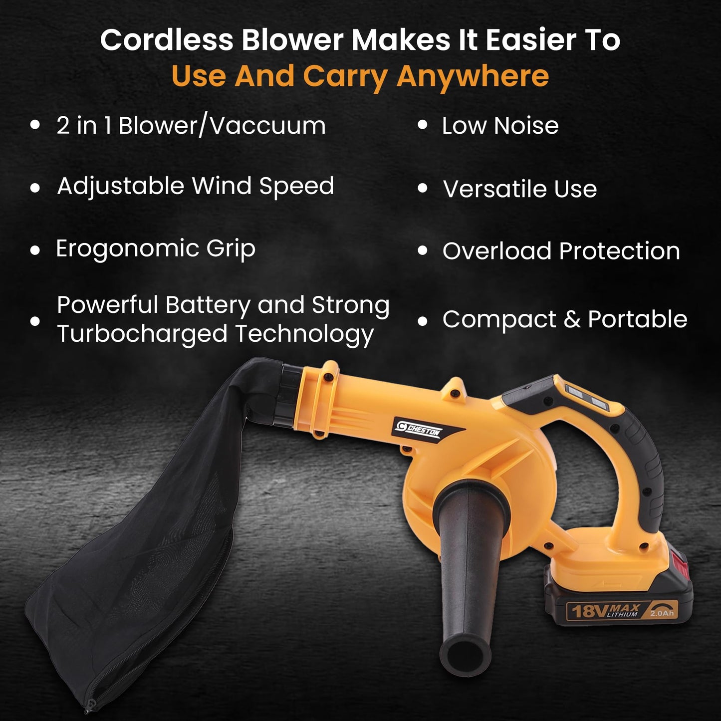 Cheston cordless air blower - garden dust removal