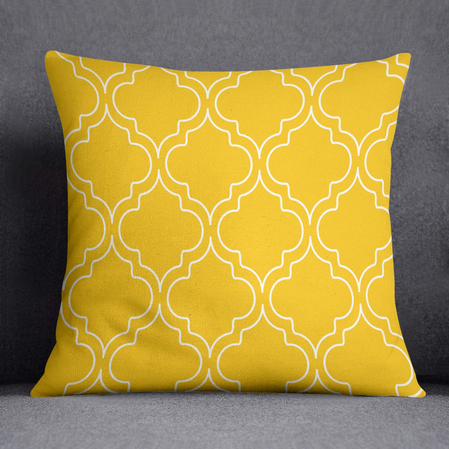 Encasa yellow trellis cushion cover - living room decoration