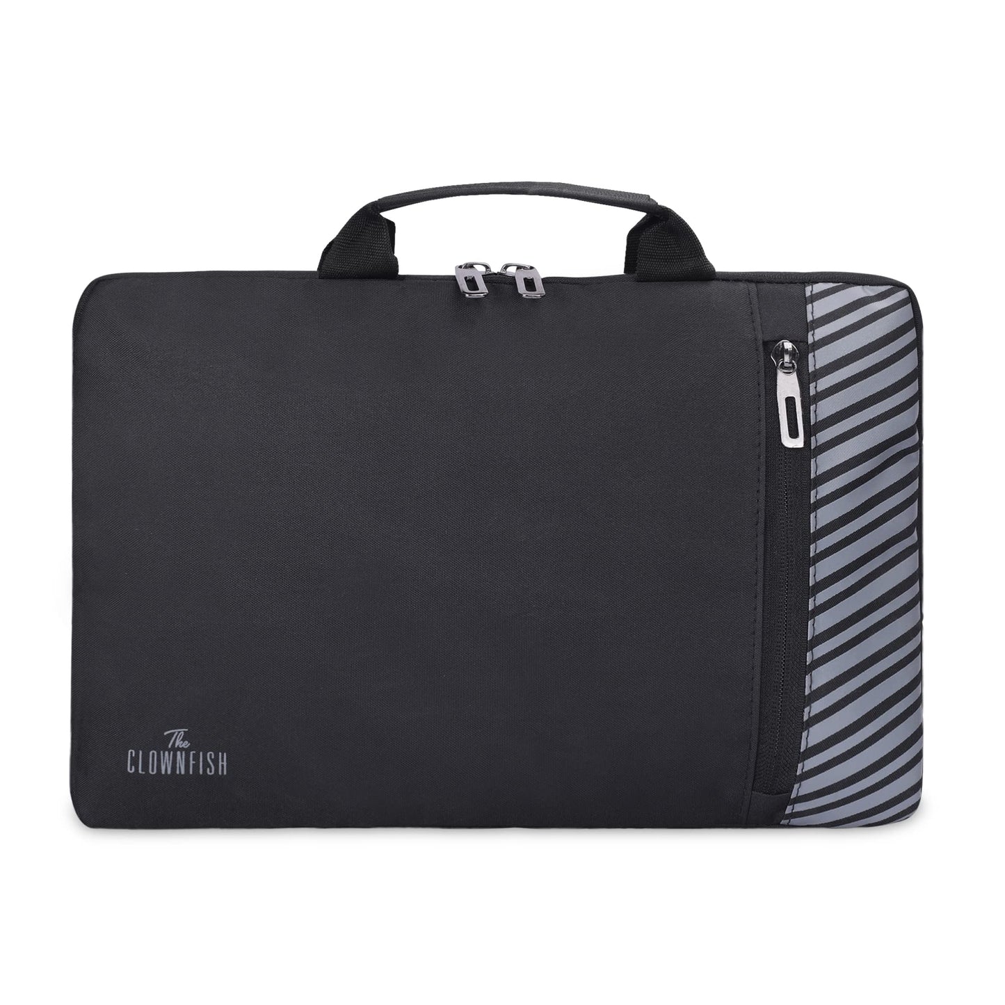 THE CLOWNFISH Rex Series Polyester Unisex 15.6 inch Laptop Sleeve Tablet Case with Comfortable Carry Handles (Black)