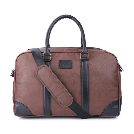 Travel Duffle Bag - Water Resistant, Adjustable Strap, Zip Closure | 30 Litres | Almond Brown | 15.6 inch