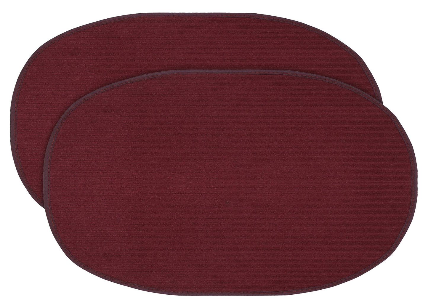 Kuber Industries Oval Shape Durable Microfiber Door Mat, Heavy Duty Doormat, Indoor Outdoor(Set of 2, 14'' x 23'', Maroon)-KUBMART12069