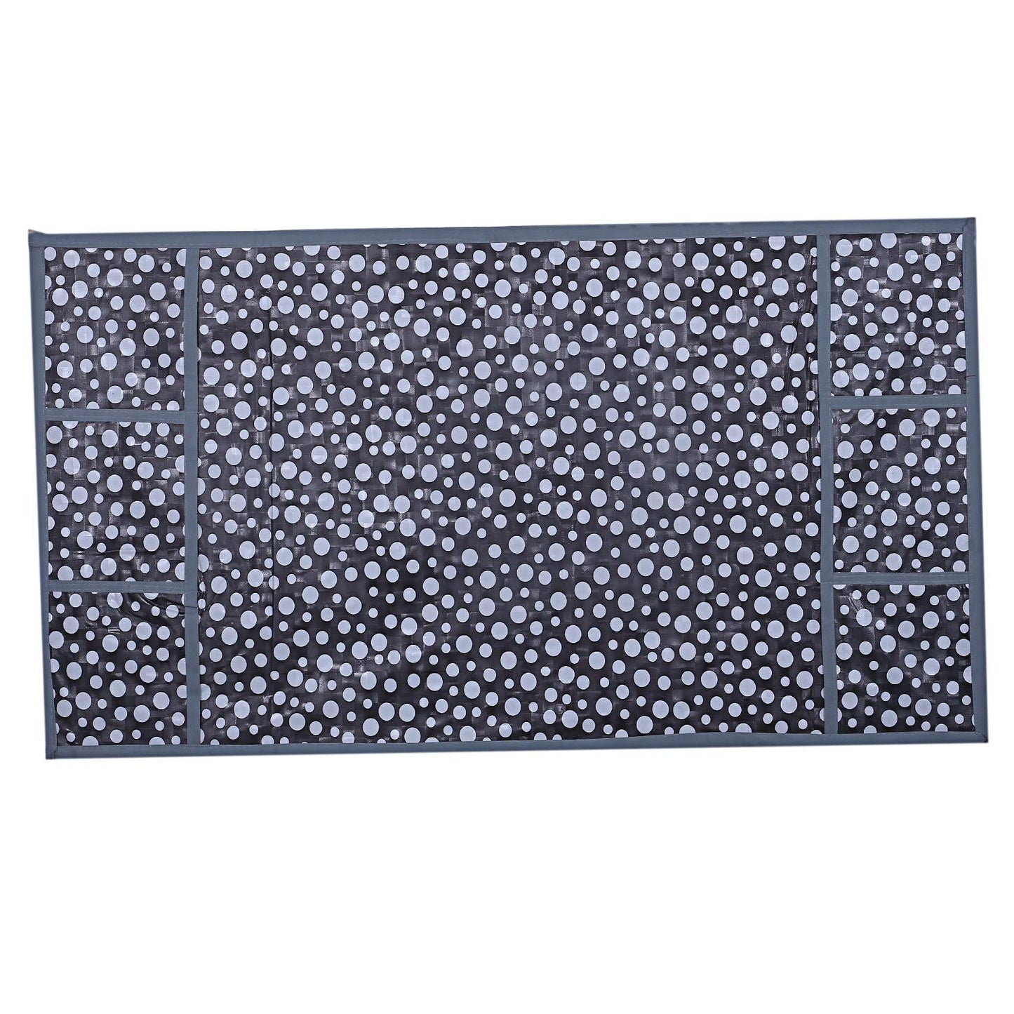 Kuber Industries PVC Dots Design Combo of 3 Pieces Fridge Mats, 2 Piece Handle Cover and 1 Pc Fridge Top Cover- Grey (CTKTC024463)