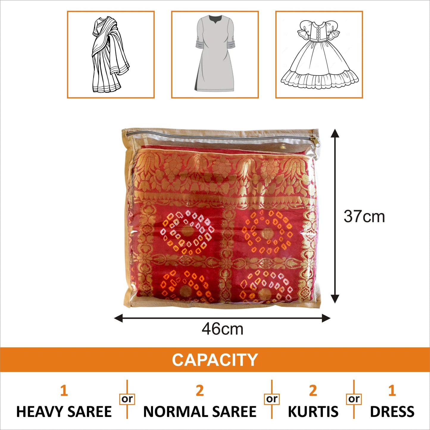 Kuber Homestic saree cover - Lightweight and foldable for easy handling
