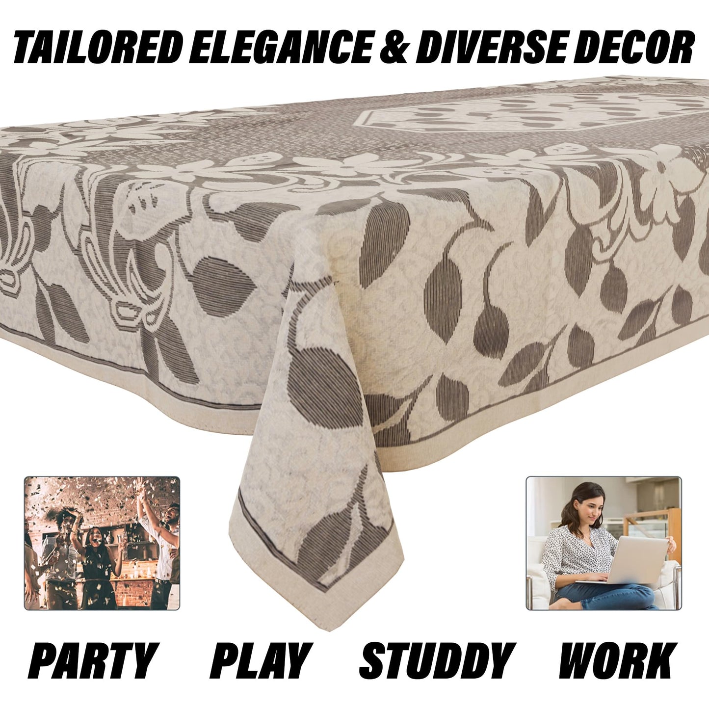 Kuber Center Table Cover - Versatile floral table protector