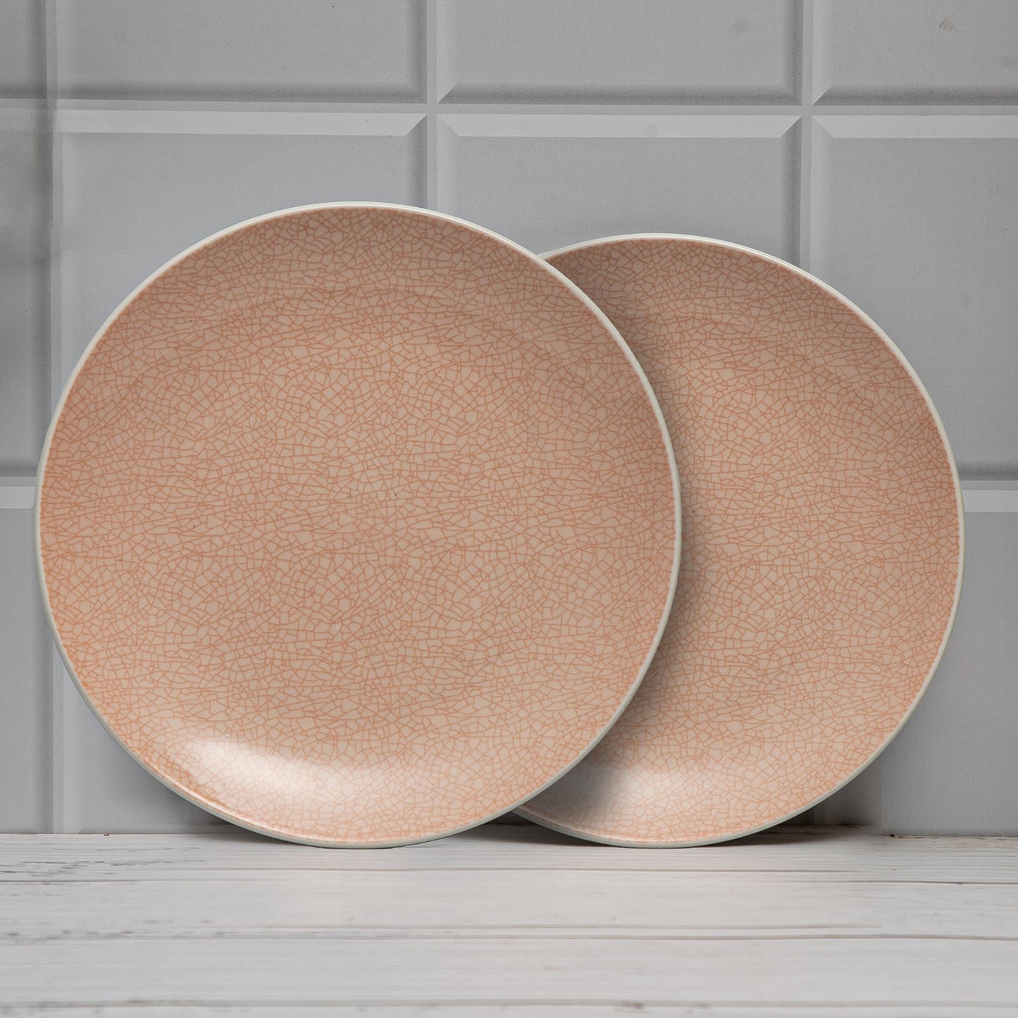 Anko 11" Pink Bella Stoneware Dinner Plates Set of 2 | Crockery items for Gift, Dining table, Home, Restaurant, Kitchen | Dishwasher & Microwave safe Ceramic Plates | Premium Crockery Set Dinner Set