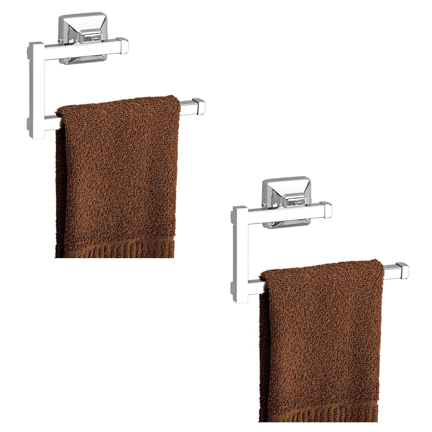 Plantex 304 Grade stainless steel Towel hanger for washbasin/Hand towel hanger for kitchen/Towel holder/Bathroom accessories - Pack of 2 Squaro (Chrome)