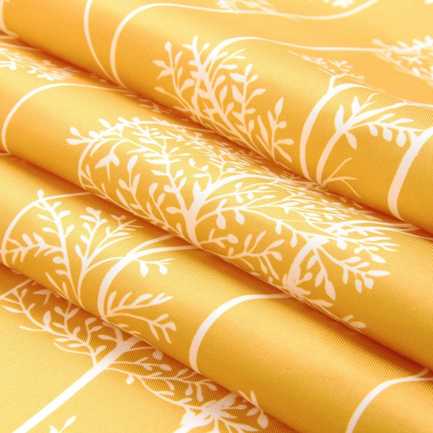 Pack of 2: Printed Window Curtains with Tie Back, Rod Pocket | Light-Filtering | 5 ft | Blotch Mango