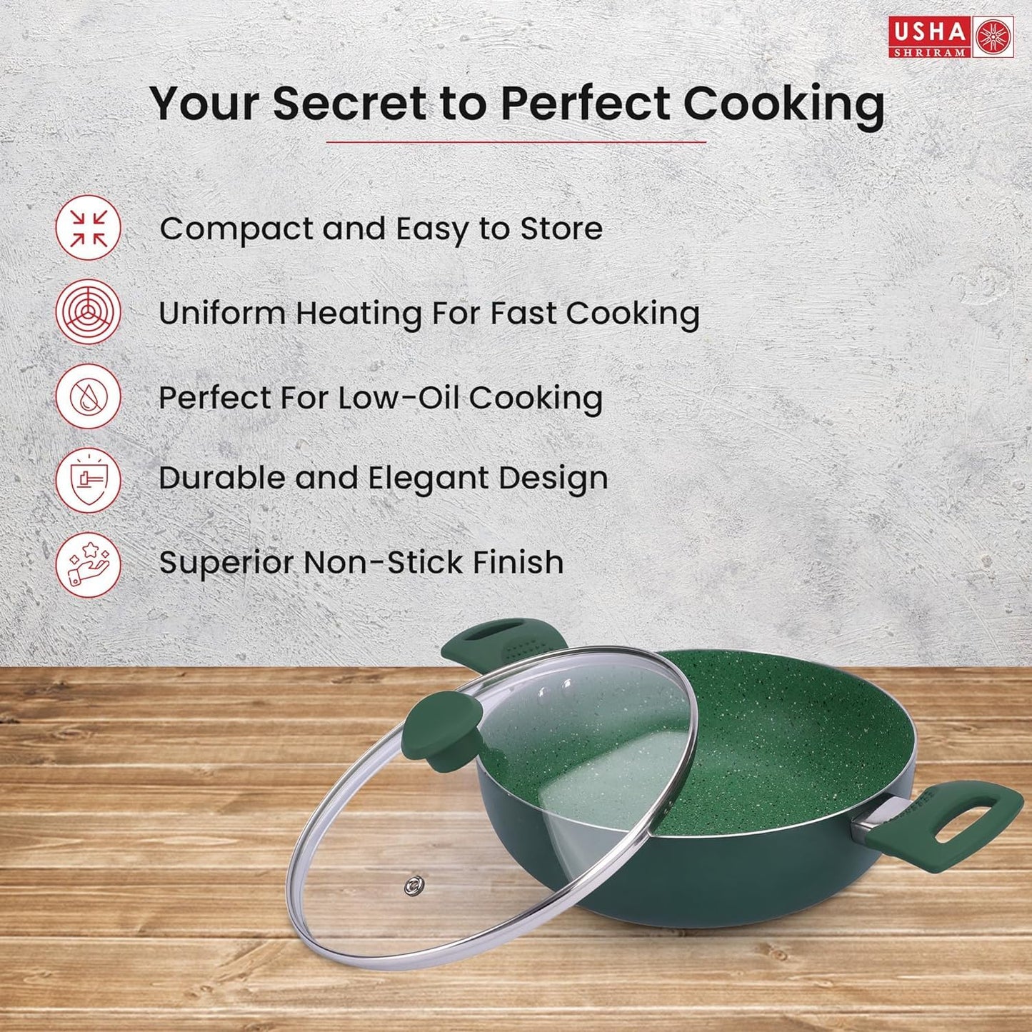 USHA SHRIRAM Non-Stick Fry Pan - Perfect for Frying