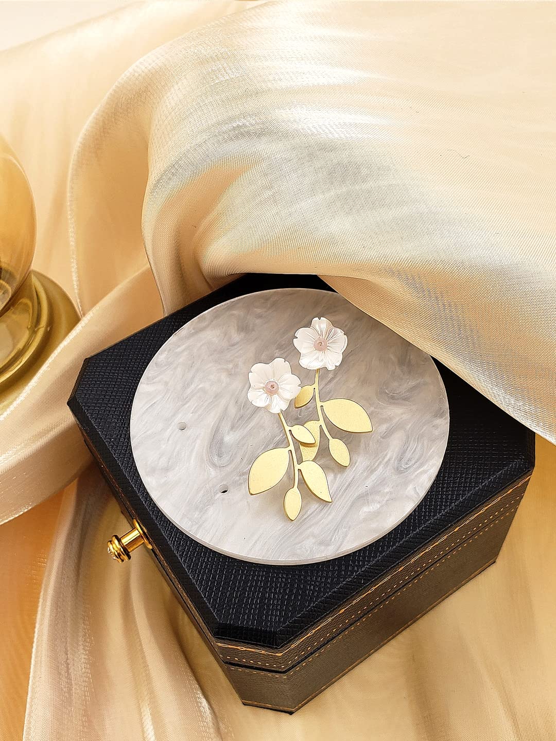 Yellow Chimes floral designed earrings - gift for women