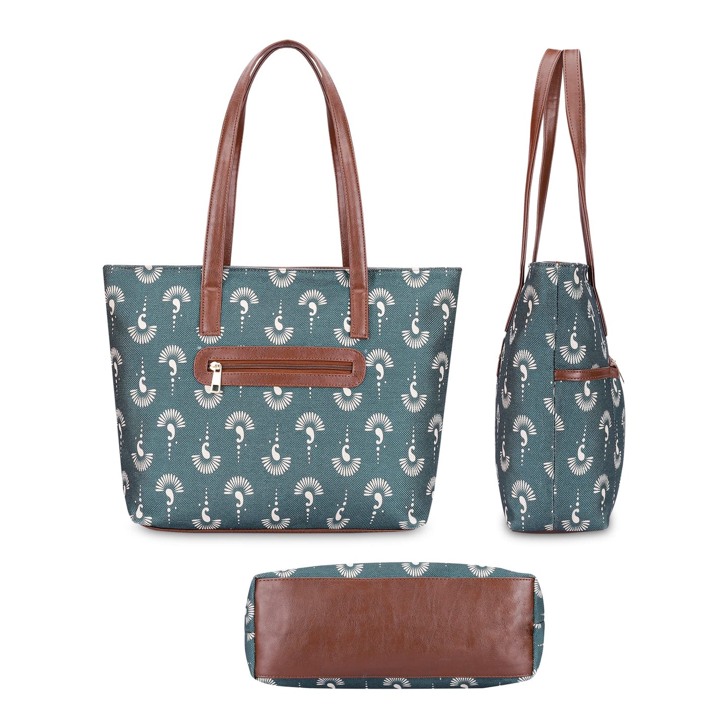 Concetta Handbag - Lightweight, Utility Style with 3 Pockets | Casual Tote for Women | Capacity: 16.7L | Bottle Green