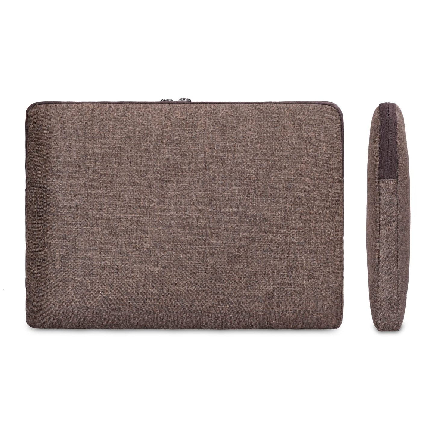 THE CLOWNFISH Polyester Laptop Sleeve - Solid Modern Design | Jetted Pocket | 13 inch | Brown