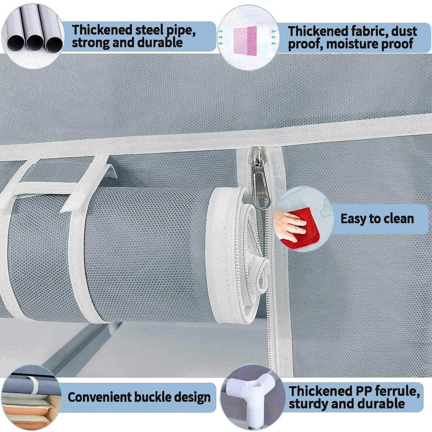 Kuber Industries Foldable Wardrobe - Compact and portable design