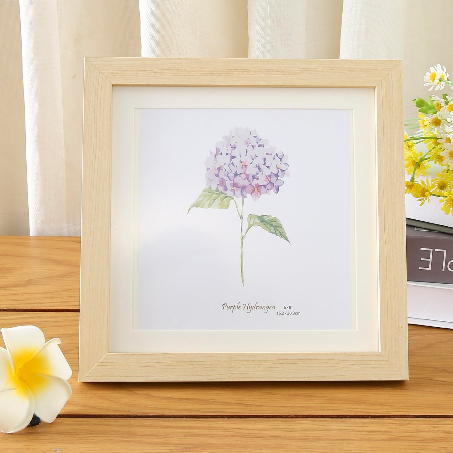 Photo Frame for Home Décor - Crystal Clear Glass, Horizontal & Vertical | 23.3x23.3CM | Natural Finish