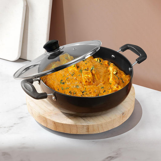 SAVYA HOME Hard Anodised Kadai - Easy to clean non-stick surface