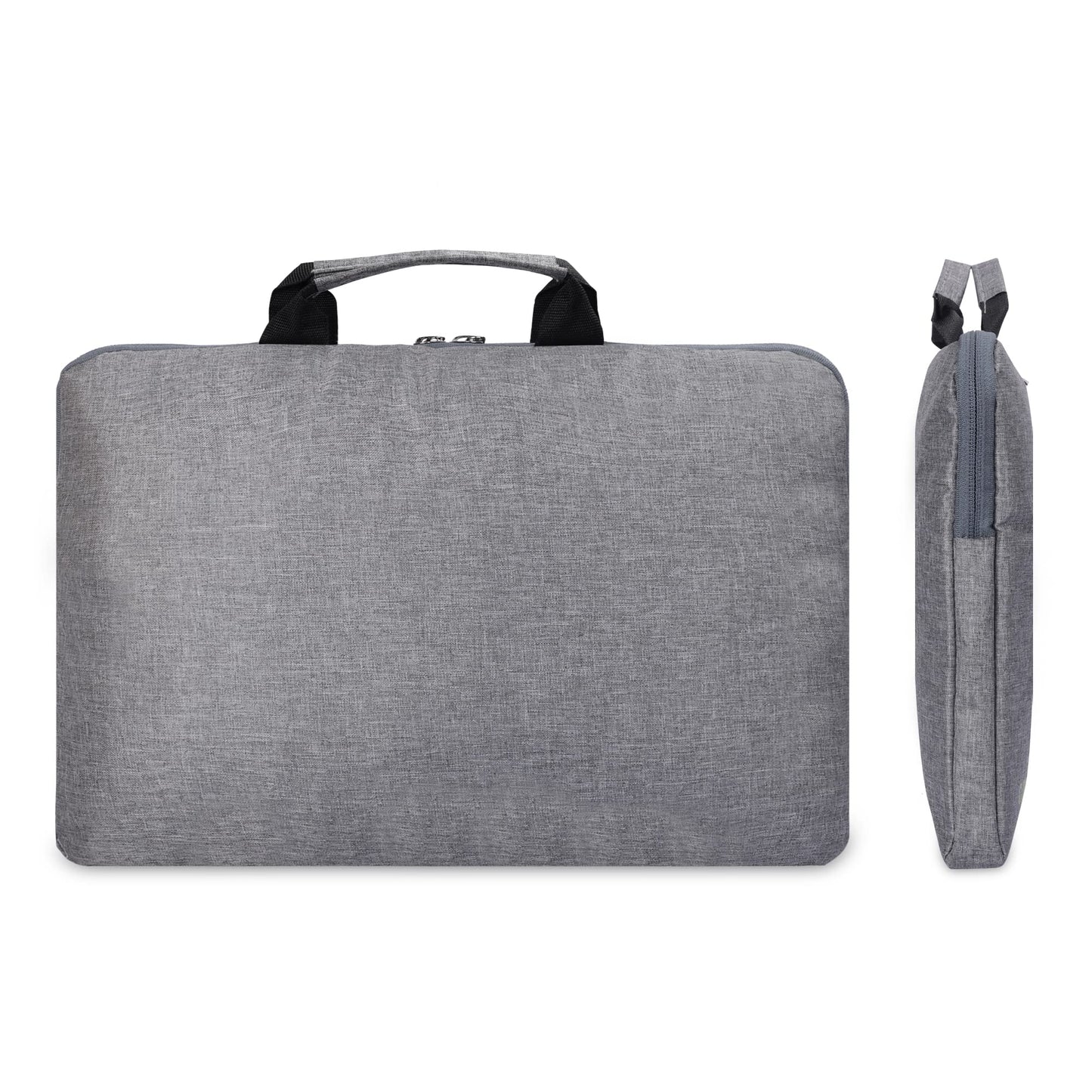 15.6 Inch Laptop Sleeve with Comfortable Carry Handles | Jetted Pocket | Grey | Elegant Solid Design
