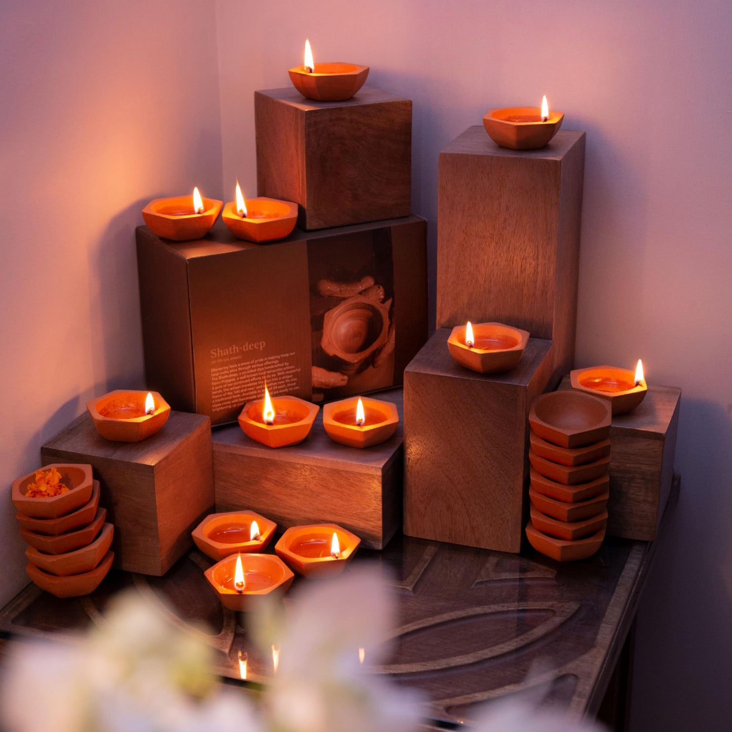 24-Pack: Terracotta Diyas for Puja & Diwali | Oil/Wax Lamps | Perfect for Home & Temples | Color: Brown