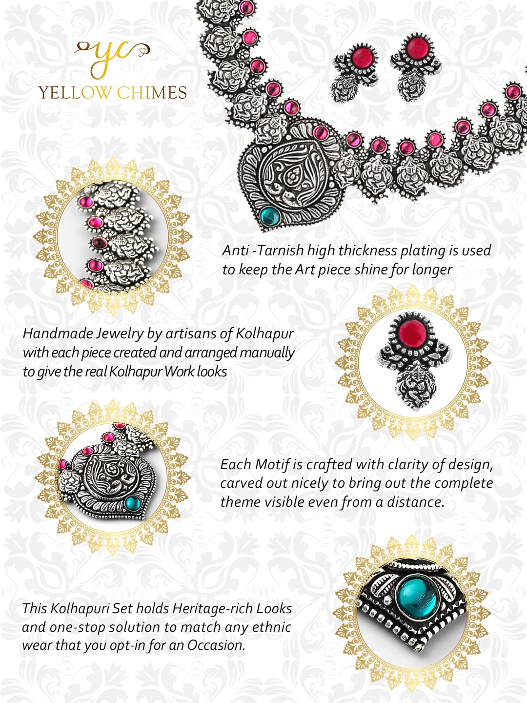 Yellow Chimes oxidised earrings - style for festive events