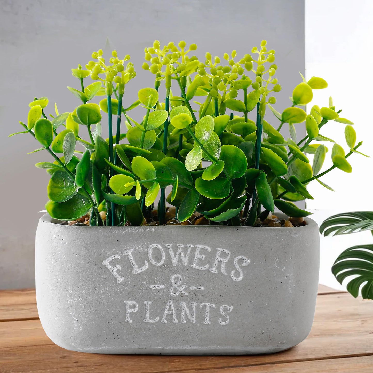 UMAI Artificial Plants for Home Decor with Pot | Aesthetic Room Decor Items for Living Room, Bedroom, Hall | Fake Plants for Office, Reception Area, Balcony | Green Leaves for Home Decor Items