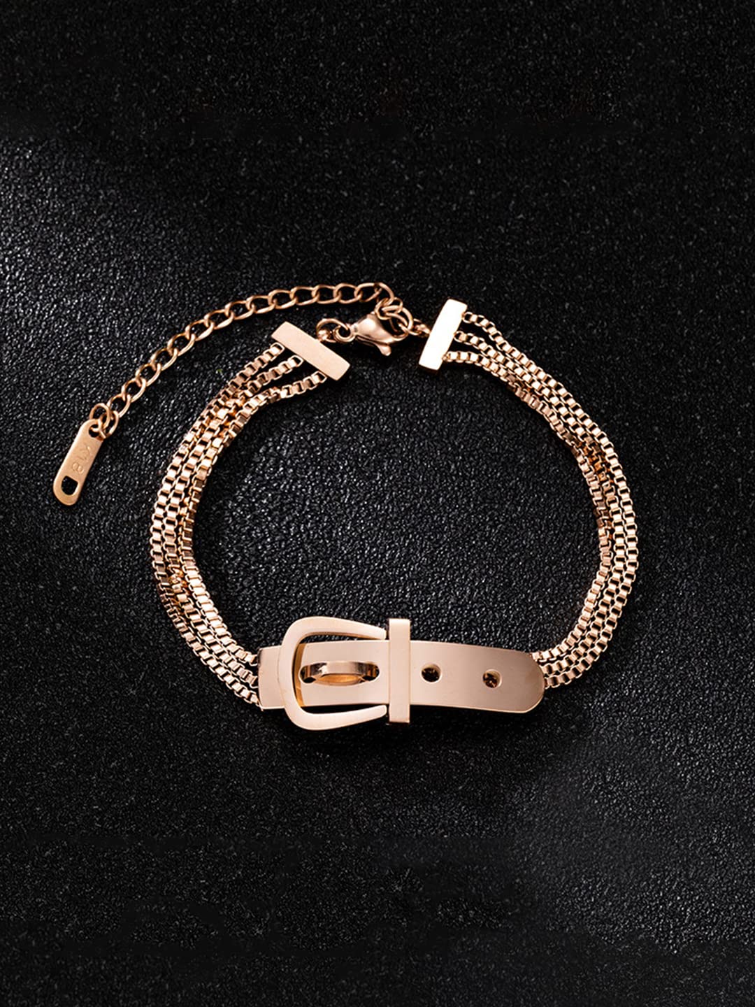 Yellow Chimes Multilayered Tang Belt Bracelet - Stylish Jewelry