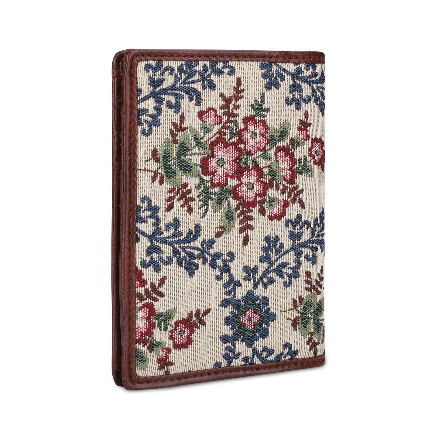Glamour Fold Passport Wallet - Lightweight, Compact, Spacious | Faux Leather Card Holder | Pink Floral