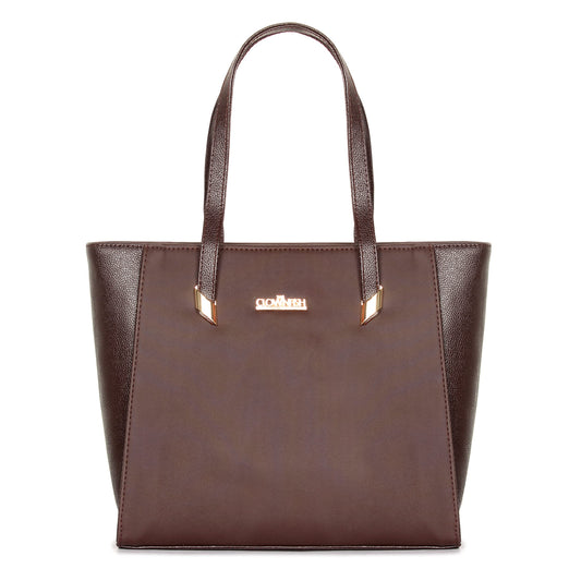 THE CLOWNFISH Hershey Handbag for Women Office Bag Ladies Shoulder Bag Tote For Women College Girls (Chocolate Brown)