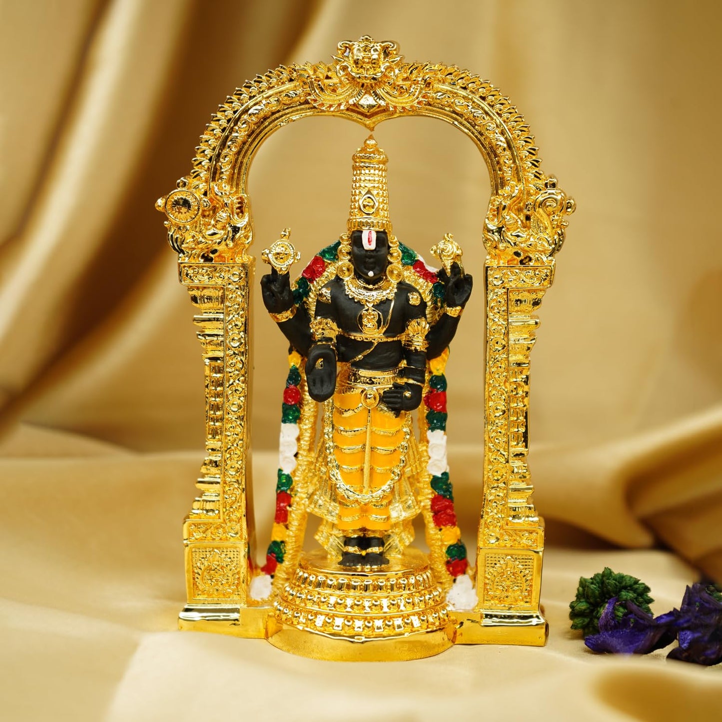 Resin Tirupati Balaji Idol - Traditional Venkateswara Swamy Murti for Home & Office Decor | 12.5 cm | Balaji