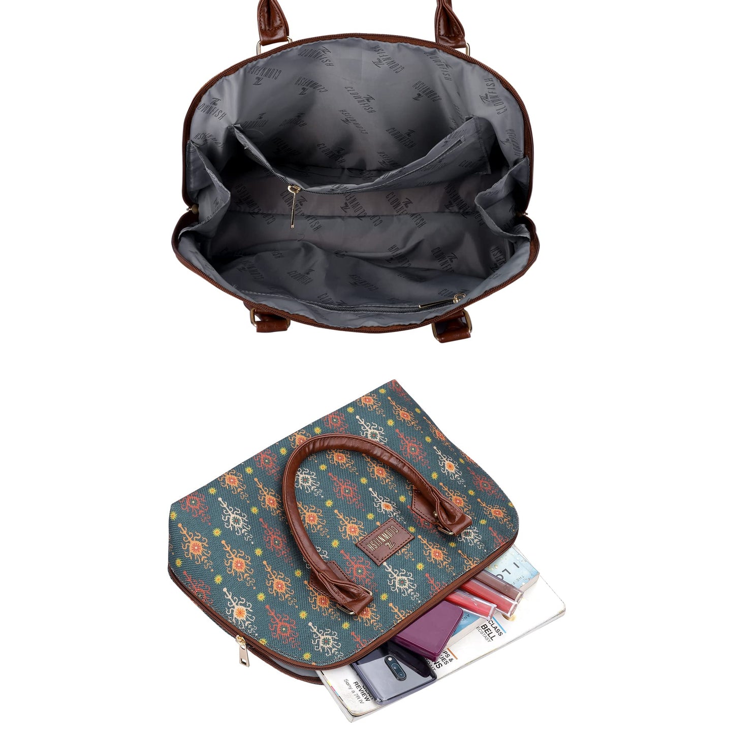 Utility Handbag with Cell Phone Holder | 10.7L | Montana Green | For Women Office & College Casual