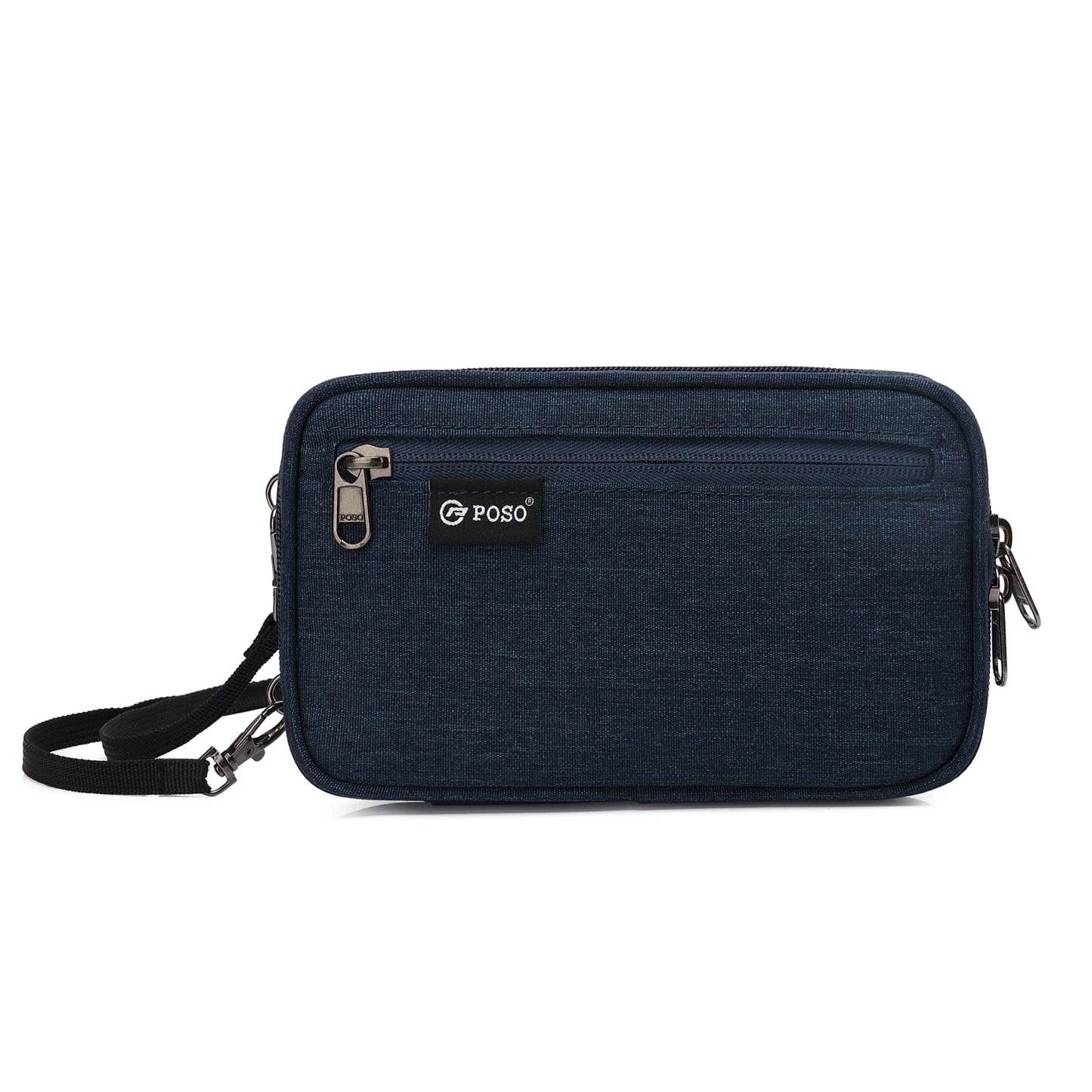 POSO Spirit Multipurpose Travel Pouch - Modern Cash Pouch with Shoulder Strap | Size: L | Color: Blue