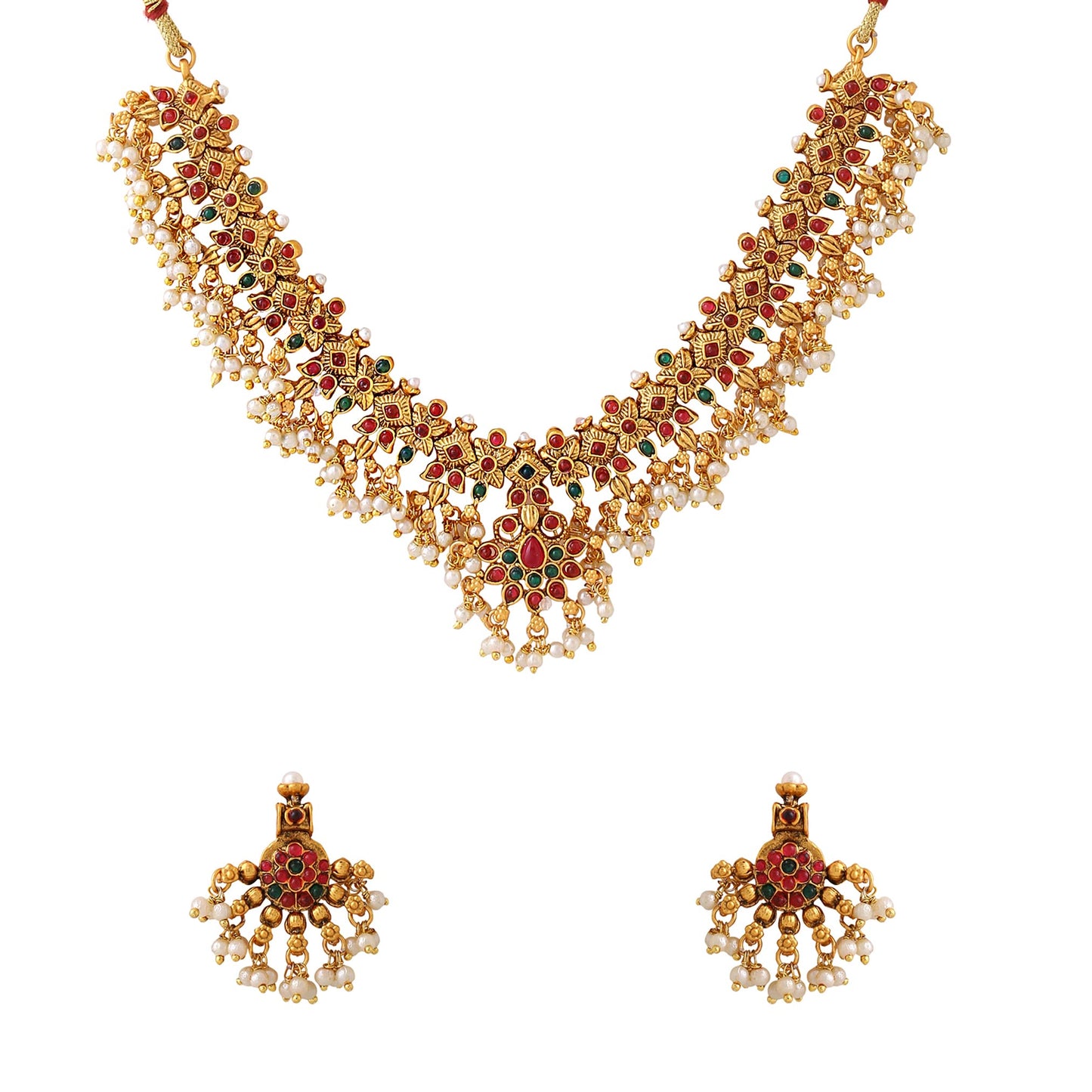 Yellow Chimes Handcrafted Necklace Set - Anniversary Surprise