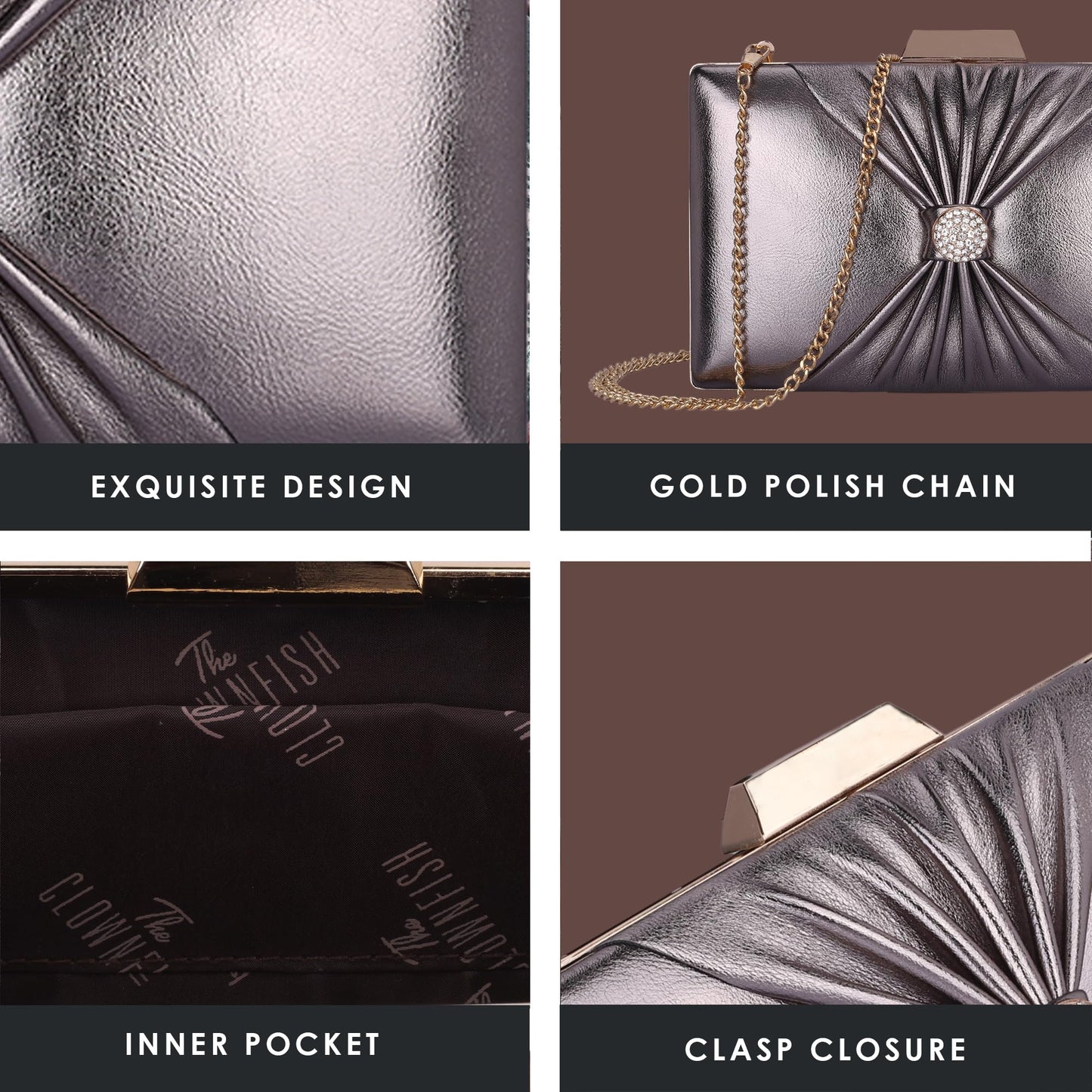 Clownfish Faux Leather Clutch - Fashionable Accessory